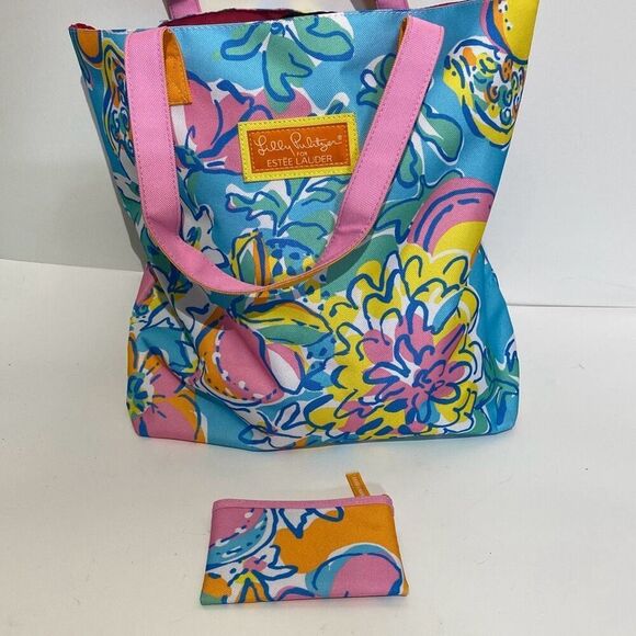 Lilly Pulitzer Women's Multicolor Estee Lauder Floral Tote Bag - Picture 1 of 8